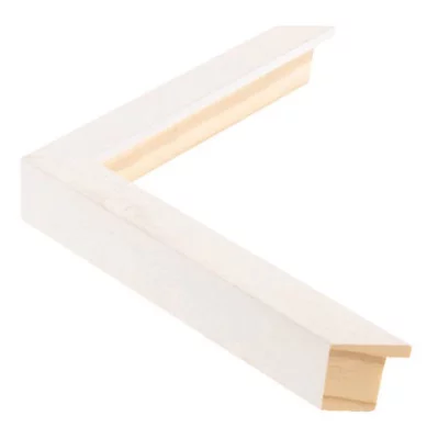 Holz-Bilderrahmen WOODLAND II Sonderzuschnitt Ahorn weiß foliert | Normalglas (2 mm)