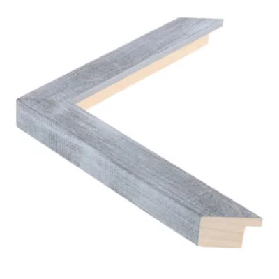 Holz-Bilderrahmen WOODLAND III Sonderzuschnitt Blau-Grau mit Holzstruktur foliert | Normalglas (2 mm)