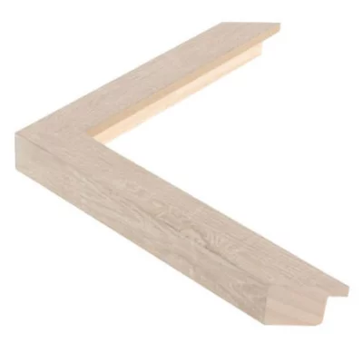 Holz-Bilderrahmen WOODLAND III Sonderzuschnitt Eiche hell foliert | Normalglas (2 mm)