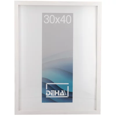 Distans-treramme Bunda 42x59,4 cm (A2) | Ask, hvitlasert | Normalglass (2 mm)