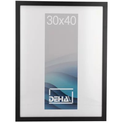 Rama drewniana Hamal - na wymiar sosna czarno pokryta | szkło standardowe (2 mm)