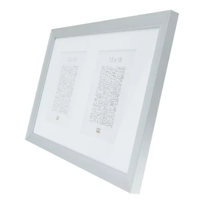 Multiramka Jade na 2 zdjęcia 10x15 cm | srebrny | szkło standardowe (2 mm)