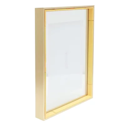 Aluminium fotolijst Paris met glazen achterwand voor het effect van een zwevend motief 20x25 cm | goud | normaal glas (2 mm)