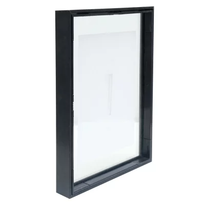 Aluminium fotolijst Paris met glazen achterwand voor het effect van een zwevend motief 18x24 cm | zwart | normaal glas (2 mm)