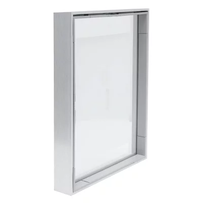 Aluminium fotolijst Paris met glazen achterwand voor het effect van een zwevend motief 18x24 cm | zilver | normaal glas (2 mm)