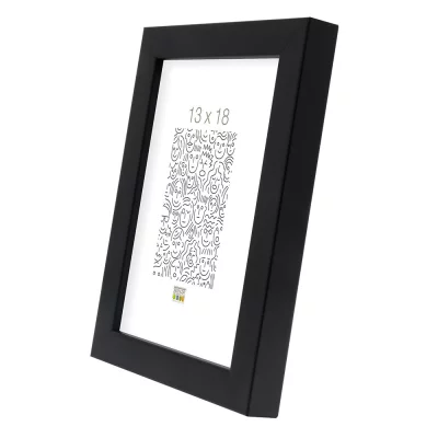 Houten kader Ela 13x13 cm | zwart | normaal glas (2 mm)