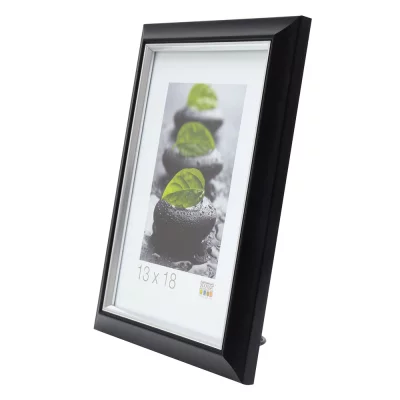 Rama z tworzywa sztucznego do obrazu Olaf 13x18 cm | czarny | szkło standardowe (2 mm)
