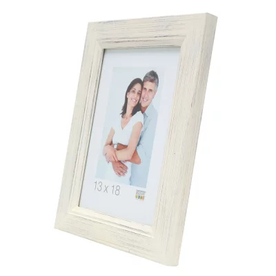 Drewniana rama do obrazu Manon 40x50 cm | biały | szkło standardowe (2 mm)