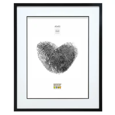 Houten kader David met passe-partout 20x20 cm (13x13 cm) | zwart | normaal glas (2 mm)