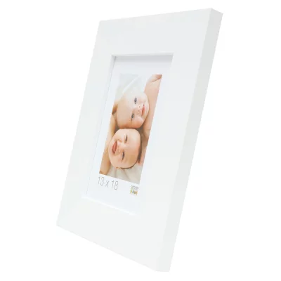 Drewniana rama do obrazu Heibaart 20x20 cm | biały | szkło standardowe (2 mm)