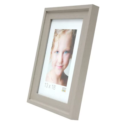 Drewniana rama do obrazu Rudolph 15x20 cm | beżowy | szkło standardowe (2 mm)
