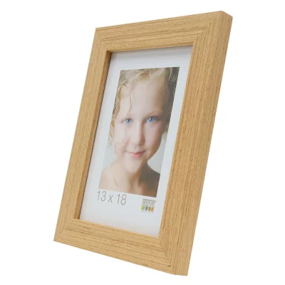 Drewniana rama do obrazu Tina 13x18 cm | naturalny | szkło standardowe (2 mm)