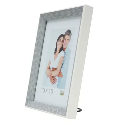 Kunststof kader Amel 15x20 cm | wit-grijs | normaal glas (2 mm)
