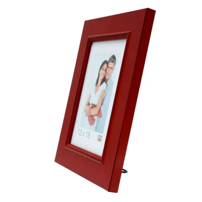Drewniana rama do obrazu Leie 30x30 cm | czerwony | szkło standardowe (2 mm)