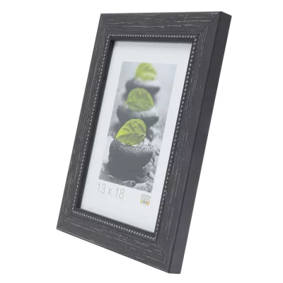 Houten kader Edgar 13x13 cm | zwart | normaal glas (2 mm)