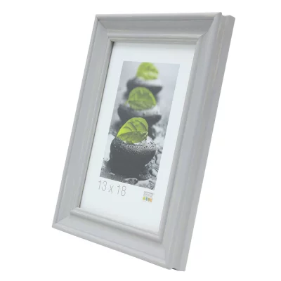 Drewniana rama do obrazu Werner 18x24 cm | szary | szkło standardowe (2 mm)
