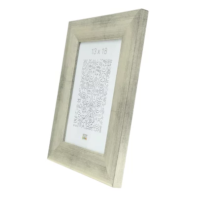 Drewniana rama do obrazu Nathan 60x80 cm | szaro-srebrny | szkło standardowe (2 mm)