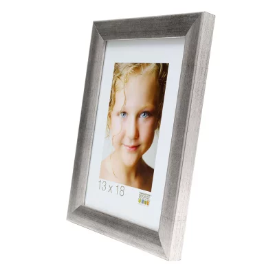 Drewniana rama do obrazu Olivia 15x15 cm | szaro-srebrny | szkło standardowe (2 mm)