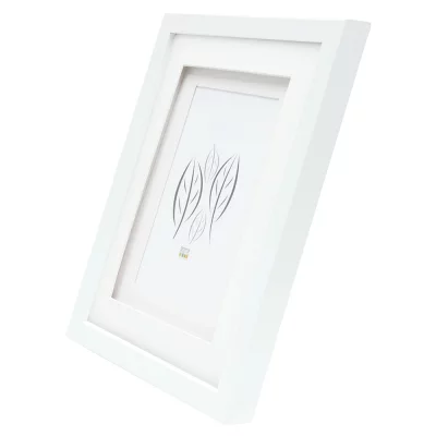 Träram Anna med dubbel passepartout 13x18 cm | vit | Standardglas (2 mm)