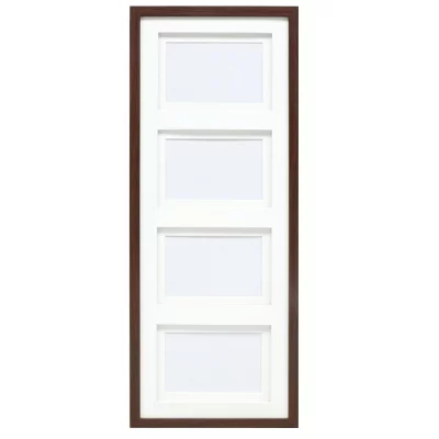 Drewniana multiramka Anna na 6 zdjęć, z podwójnym passe-partout 4x10x15 cm | brązowy | szkło standardowe (2 mm)