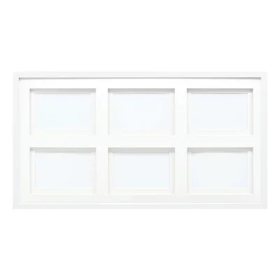 Houten multi fotolijst Anna voor 6 foto's met dubbele passe-partout 6x10x15 cm | wit | normaal glas (2 mm)