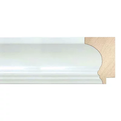 Barok kader Olivia 70x80 cm | wit | kunstglas (1 mm)
