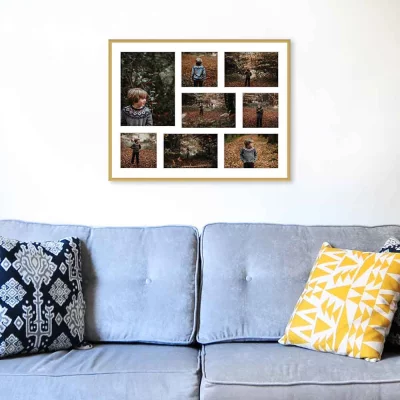 Aluminiowa multiramka na zdjęcia Alicja 40x50 cm (8 Bilder) | złoty | szkło sztuczne (1 mm)