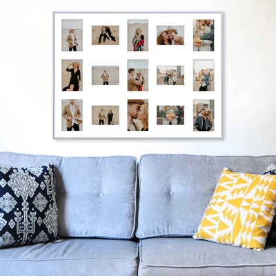 Cornice multipla Alicja in alluminio 60x80 cm (15 Bilder) | argento | Vetro sintetico (1 mm)