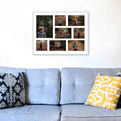 Aluminiowa multiramka na zdjęcia Alicja 40x50 cm (8 Bilder) | biały | szkło sztuczne (1 mm)