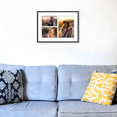 Multi fotolijst van aluminium Alicja 30x40 cm (3 Bilder) | zwart | kunstglas (1 mm)