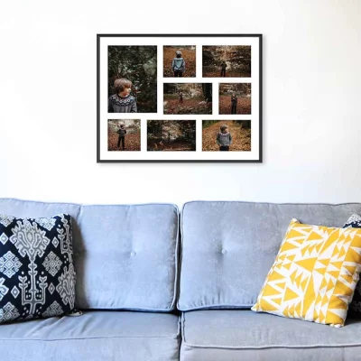 Aluminiowa multiramka na zdjęcia Alicja 40x50 cm (8 Bilder) | czarny | szkło sztuczne (1 mm)