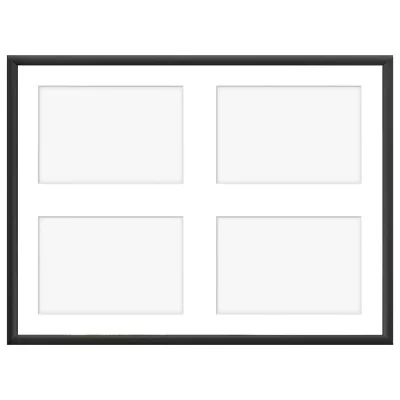 Aluminiowa multiramka na zdjęcia Amelia 30x40 cm (4 Bilder) | czarny | szkło sztuczne (1 mm)