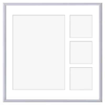 Aluminiowa multiramka na zdjęcia Amelia 40x40 cm (4 Bilder) | srebrny | szkło sztuczne (1 mm)