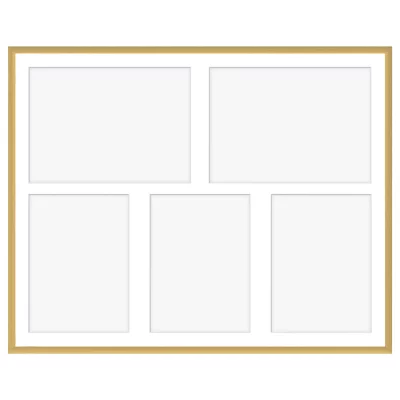 Aluminiowa multiramka na zdjęcia Amelia 40x50 cm (5 Bilder) | złoty | szkło sztuczne (1 mm)