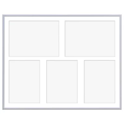 Aluminiowa multiramka na zdjęcia Amelia 40x50 cm (5 Bilder) | srebrny | szkło sztuczne (1 mm)