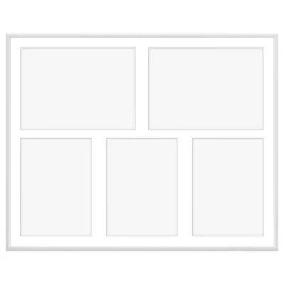 Aluminiowa multiramka na zdjęcia Amelia 40x50 cm (5 Bilder) | biały | szkło sztuczne (1 mm)