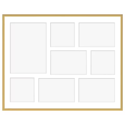 Aluminiowa multiramka na zdjęcia Amelia 40x50 cm (8 Bilder) | złoty | szkło sztuczne (1 mm)