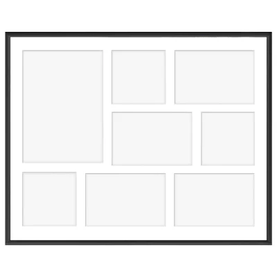 Aluminiowa multiramka na zdjęcia Amelia 40x50 cm (8 Bilder) | czarny | szkło sztuczne (1 mm)