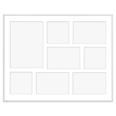 Aluminiowa multiramka na zdjęcia Amelia 40x50 cm (8 Bilder) | biały | szkło sztuczne (1 mm)