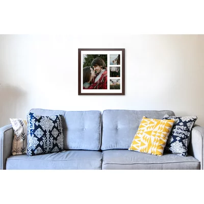 Drewniana multiramka na zdjęcia Hekla (MDF) 40x40 cm (4 Bilder) | wenge | szkło sztuczne (1 mm)