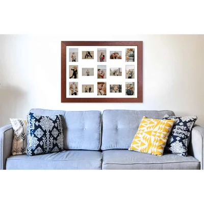 Multi fotolijst van hout Vermont 60x80 cm (15 Bilder) | natuur | kunstglas (1 mm)