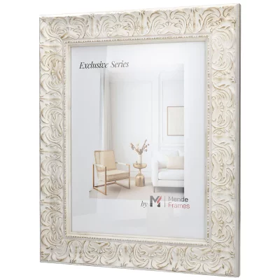 Cornice esclusiva in legno Gjain 70x90 cm | bianco | Vetro standard (2 mm)