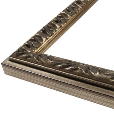 Cornice esclusiva in legno Shab su misura argento | Senza vetro, con pannello posteriore