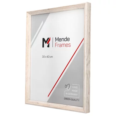Rama drewniana Mencuna 50x75 cm | biały | szkło standardowe (2 mm)