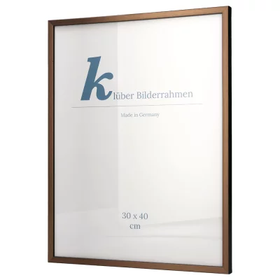 Houten kader Calamar 30x40 cm | koper-zwart | normaal glas (2 mm)