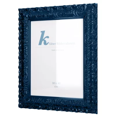 Cornice barocca Salamanca Color su misura Indigo (105) | Vetro standard (2 mm)