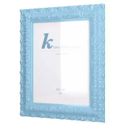 Cornice barocca Salamanca Color su misura Light Blue (091) | Vetro standard (2 mm)