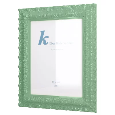 Cornice barocca Salamanca Color su misura Mint (132) | Vetro standard (2 mm)