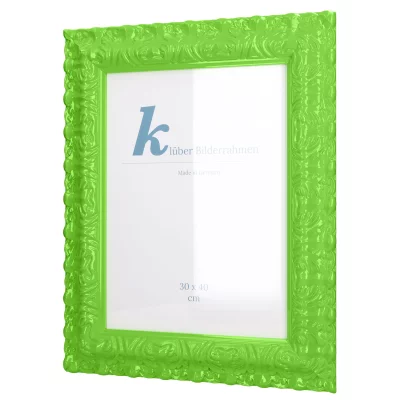 Cornice barocca Salamanca Color su misura Neon Green (236) | Vetro standard (2 mm)