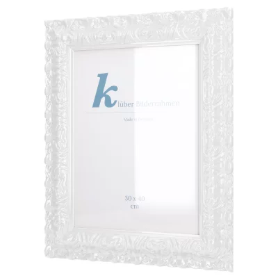 Cornice barocca Salamanca Color su misura White (231) | Vetro standard (2 mm)